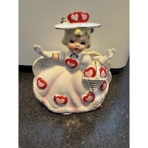 Relpo Valentine Day Planter Girl  Heart  Whimsy Core 1655 Kitsch Retro HTF VTG